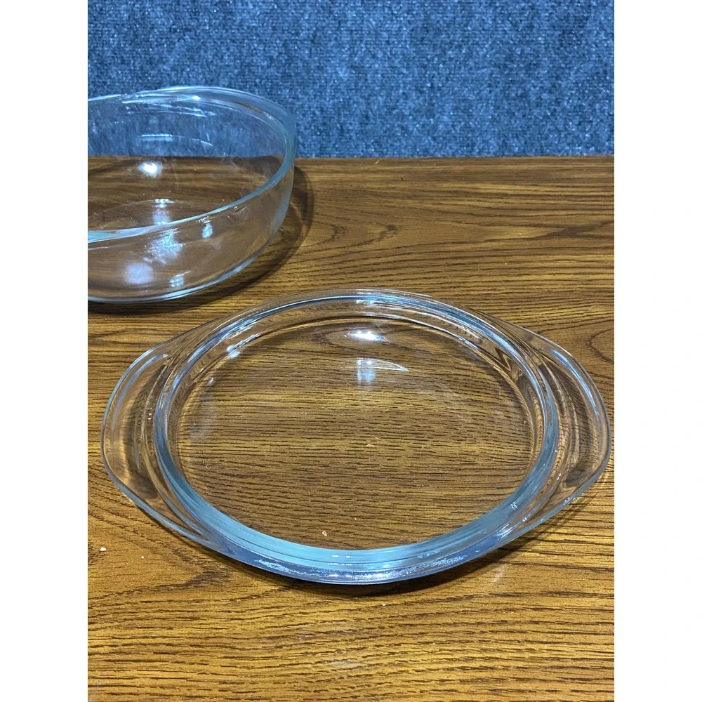 Pyrex 023 Clear Glass Casserole Dish with Lid 1.5L Round Oven Microwave Safe USA